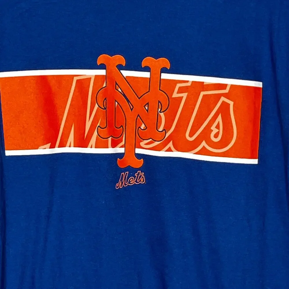 New Era New York Mets Blue Short Sleeve Shirt S